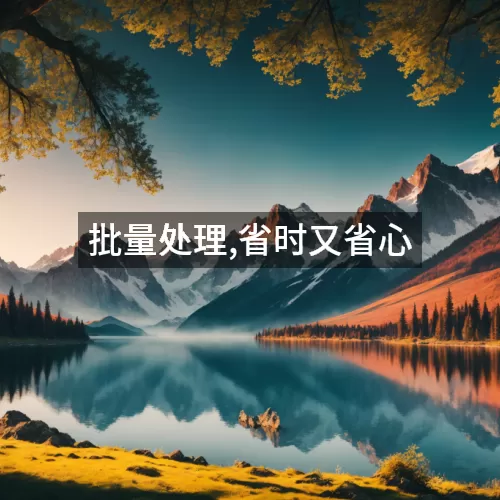 批量处理,省时又省心
